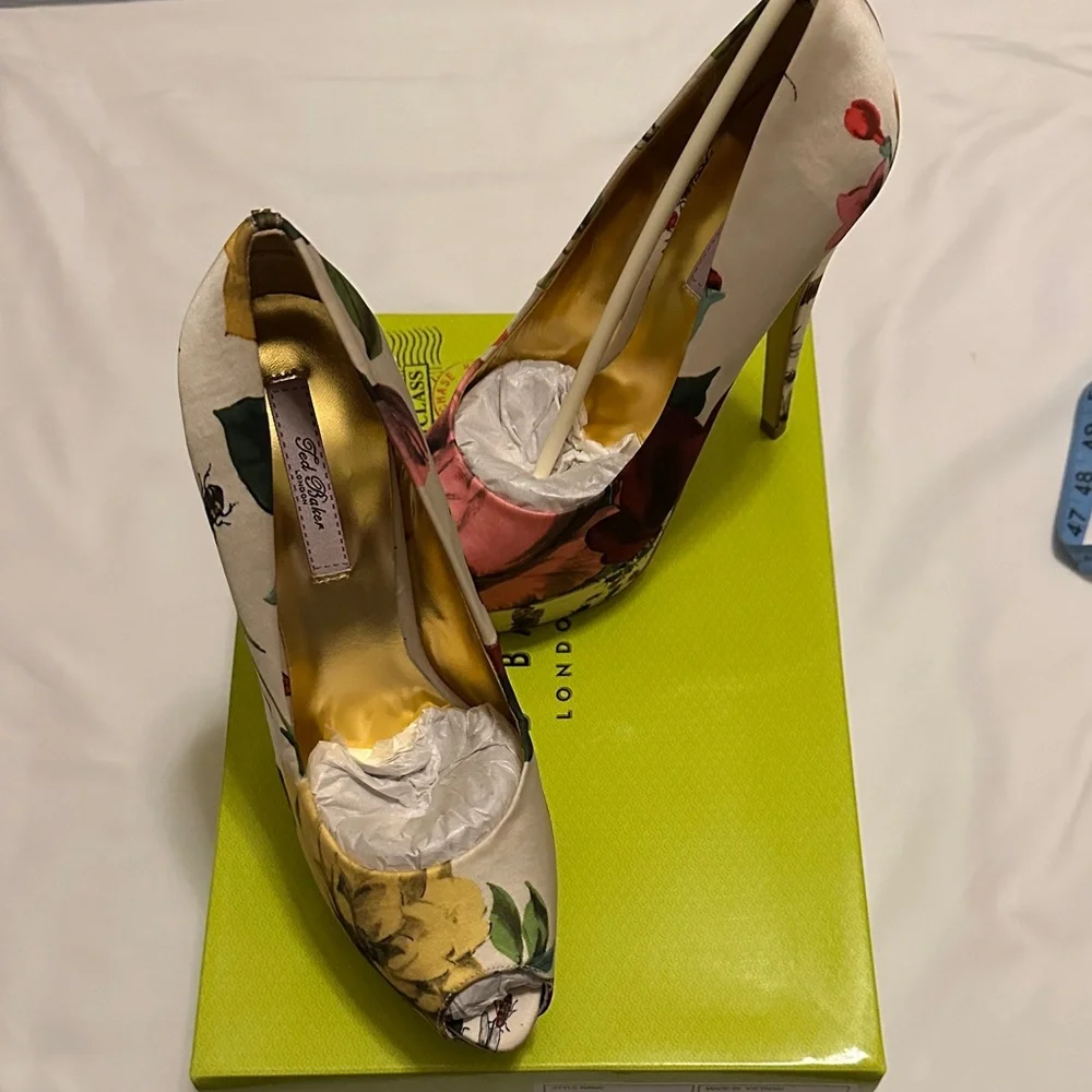 Ted Baker Floral Peep-Toe Heels